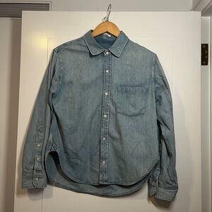 Women's Light Blue Denim Button Down Shirt